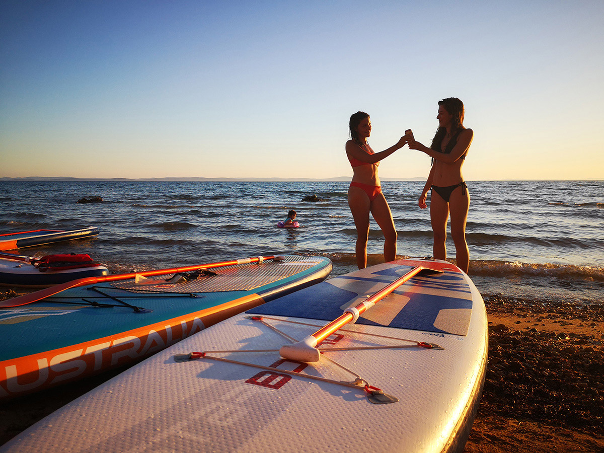 SUP, popular sea activity, at Zaton Holiday Resort 